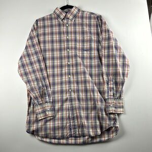 Daniel Cremieux SZ S Men's Multicolor Plaid Shirt LS 100% Italian cotton EUC